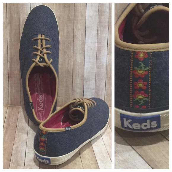 Keds Shoes - Keds Champion Wool Denim Blue Sneakers Ladies 10